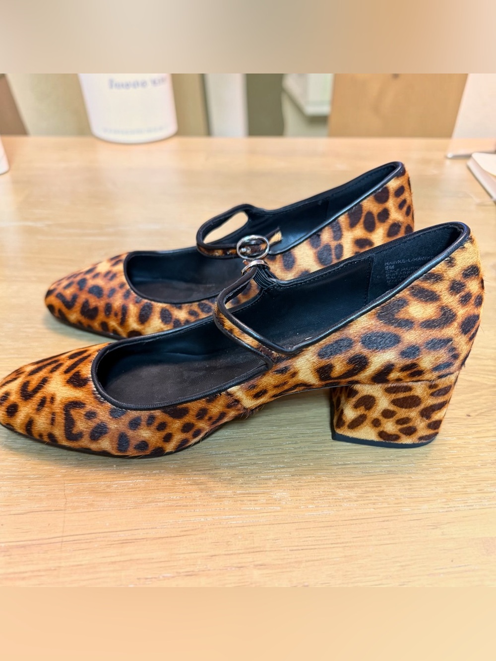 NWOB Steve Madden Leopard Calf Hair Mary Jane Block Heels Size 8